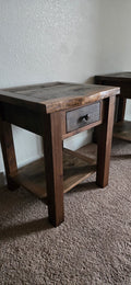Walnut Reclaimed barnwood 1 Drawer Nightstand