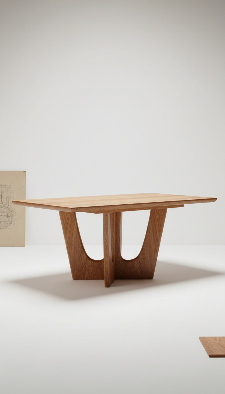 Sculptural Oak Dining Table