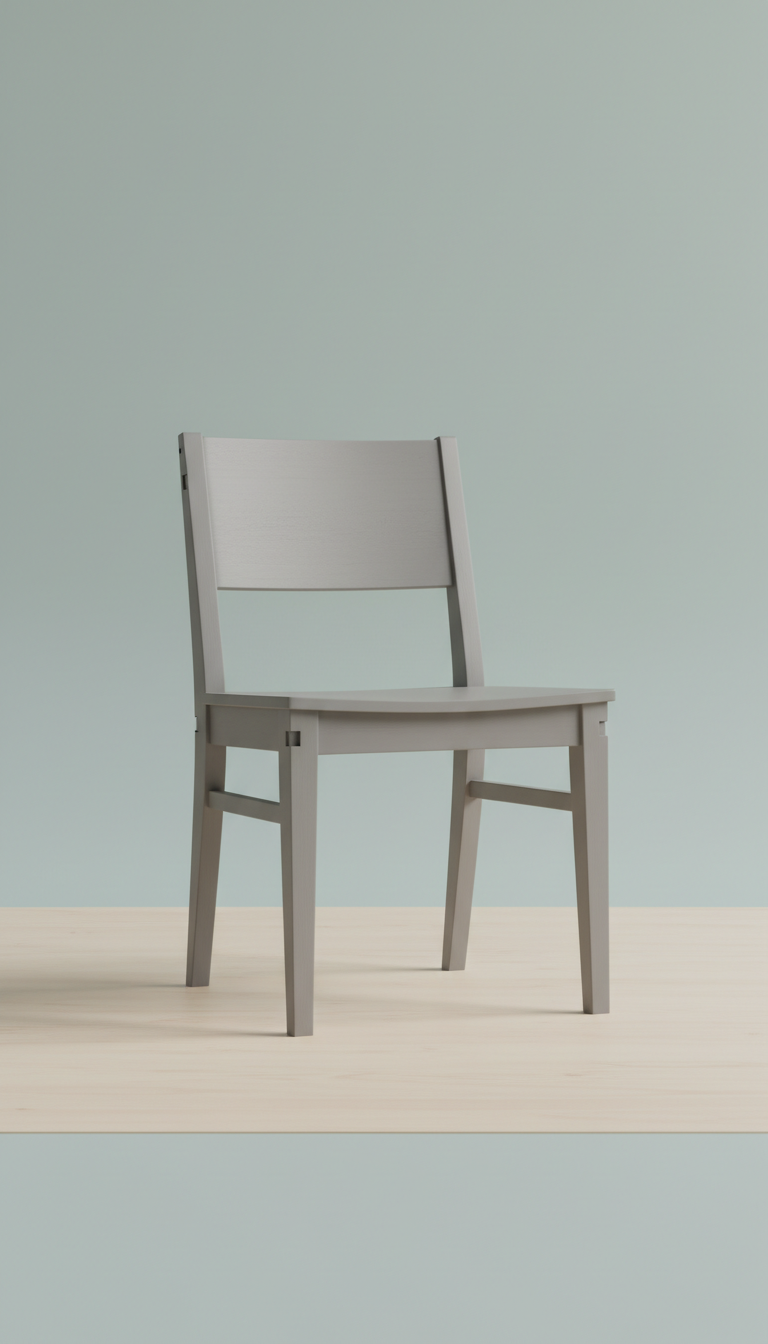 Accent chair in pebble grey solid wood