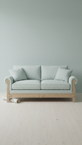 Custom sofa with coastal linen upholstery